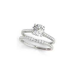 0.85 ctw Certified VS/SI Diamond 2pc Wedding Set 14K White Gold