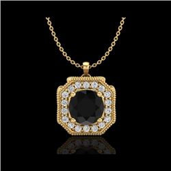 1.54 ctw Fancy Black Diamond Art Deco Stud Necklace 18K Yellow Gold