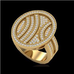 1.25 ctw Micro Pave VS/SI Diamond Ring 14K Yellow Gold
