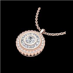 2.11 ctw VS/SI Diamond Solitaire Art Deco Stud Necklace 18K Rose Gold