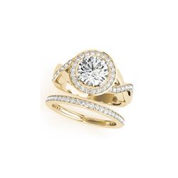 1.84 ctw Certified VS/SI Diamond 2pc Wedding Set Halo 14K Yellow Gold