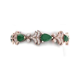 24.8 ctw Emerald & VS Diamond Bracelet 18K Rose Gold