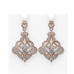 5.13 ctw Diamond Earrings 18K Rose Gold