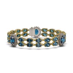 33.49 ctw London Topaz & Diamond Bracelet 14K Yellow Gold