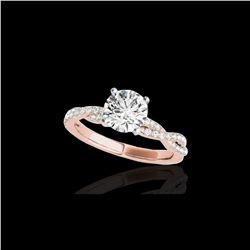 1.25 ctw Certified Diamond Solitaire Ring 10K Rose Gold
