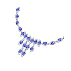65.60 ctw Tanzanite & VS Diamond Necklace 18K White Gold