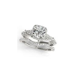 1.54 ctw Certified VS/SI Diamond 2pc Wedding Set Halo 14K White Gold