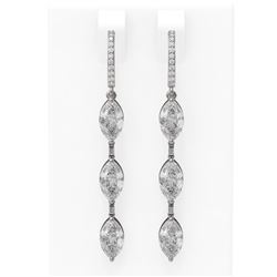 4.99 ctw Marquise Diamond Earrings 18K White Gold