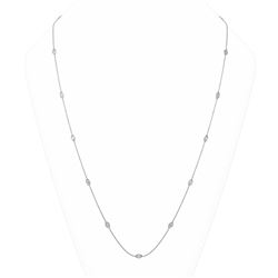4.25 ctw Marquise Diamond Station 32 Inch Necklace 18K White Gold