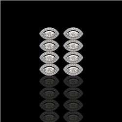 3.84 ctw Marquise Cut Diamond Micro Pave Earrings 18K White Gold