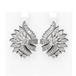 8.98 ctw Diamond Earrings 18K White Gold