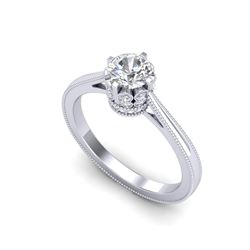 0.81 ctw VS/SI Diamond Art Deco Ring 18K White Gold