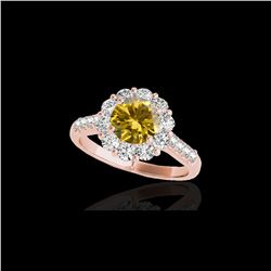 2.75 ctw Certified SI/I Fancy Intense Yellow Diamond Ring 10K Rose Gold