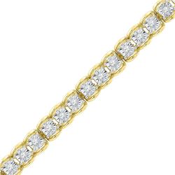 10kt Yellow Gold Round Diamond Tennis Bracelet 1/2 Cttw