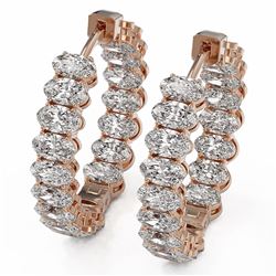 9.88 ctw Oval Cut Diamond Designer Earrings 18K Rose Gold