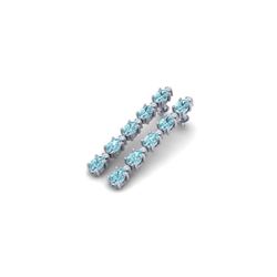 15.47 ctw Sky Blue Topaz & VS/SI Certified Diamond Earrings 10K White Gold