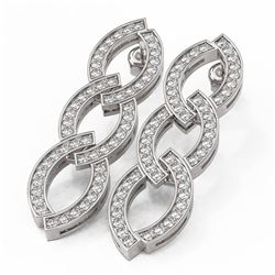 3.25 ctw Diamond Designer Earrings 18K White Gold