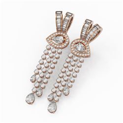 14.64 ctw Pear Diamond Designer Earrings 18K Rose Gold