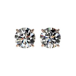 1.59 ctw Certified Quality Diamond Stud Earrings 10K Rose Gold