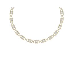 20 ctw Certified SI/I Diamond Halo Necklace 18K Yellow Gold