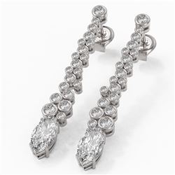 2.5 ctw Marquise Cut Diamond Designer Earrings 18K White Gold