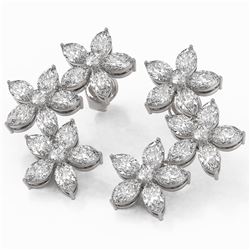 7 ctw Marquise Cut Diamond Designer Earrings 18K White Gold
