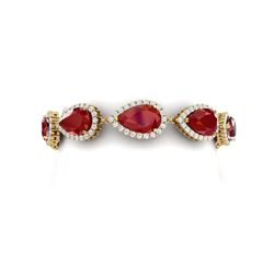42 ctw Designer Ruby & VS Diamond Bracelet 18K Yellow Gold
