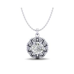 1.2 ctw VS/SI Diamond Art Deco Micro Pave Stud Necklace 18K White Gold