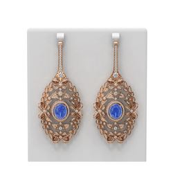 15.48 ctw Tanzanite & Diamond Earrings 18K Rose Gold