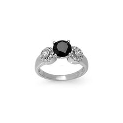 1.90 ctw VS Certified Black & White Diamond Ring 14K White Gold