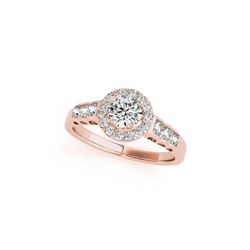 1.55 ctw Certified VS/SI Diamond Halo Ring 18K Rose Gold