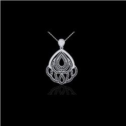 1.50 ctw Micro Black & VS/SI Diamond Necklace Designer 18K White Gold