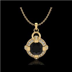 1.57 ctw Fancy Black Diamond Micro Pave Stud Necklace 18K Yellow Gold
