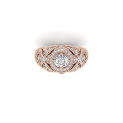 2.35 ctw Certified VS/SI Diamond Art Deco Ring 14K Rose Gold