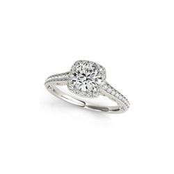0.9 ctw Certified VS/SI Diamond Halo Ring 18K White Gold