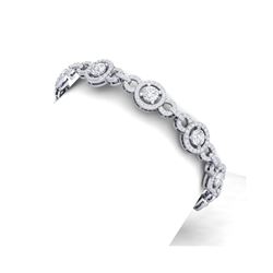 9 ctw Certified SI/I Diamond Halo Bracelet 18K White Gold