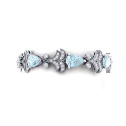 26.1 ctw Sky Topaz & VS Diamond Bracelet 18K White Gold