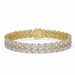 21 ctw Marquise Cut Diamond Designer Bracelet 18K Yellow Gold