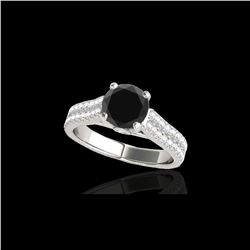 1.61 ctw Certified VS Black Diamond Pave Ring 10K White Gold