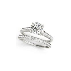 1.53 ctw Certified VS/SI Diamond 2pc Wedding Set 14K White Gold