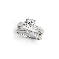 1.07 ctw Certified VS/SI Diamond 2pc Wedding Set 14K White Gold