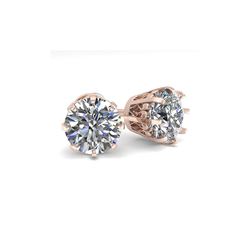 3 ctw VS/SI Diamond Stud Solitaire Earrings 14K Rose Gold