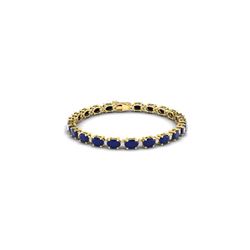 30.8 ctw Sapphire & VS/SI Diamond Eternity Bracelet 10K Yellow Gold