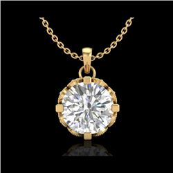 1.5 ctw VS/SI Diamond Solitaire Art Deco Stud Necklace 18K Yellow Gold