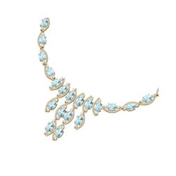 68.12 ctw Sky Topaz & VS Diamond Necklace 18K Yellow Gold