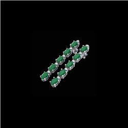 17.97 ctw Emerald & VS/SI Certified Diamond Tennis Earrings 10K White Gold