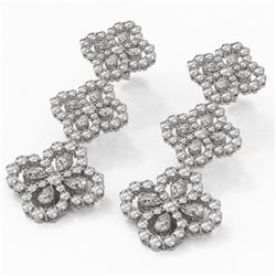 9.12 ctw Pear Cut Diamond Designer Earrings 18K White Gold