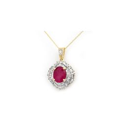 6.26 ctw Ruby & Diamond Pendant 14K Yellow Gold