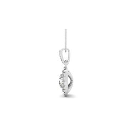 0.85 ctw Certified VS/SI Diamond Halo Necklace 14K White Gold