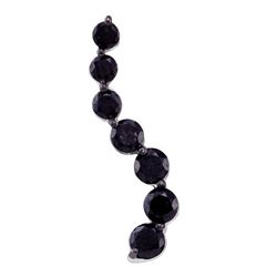 10kt White Gold Round Black Color Enhanced Diamond Journey Pendant 1.00 Cttw